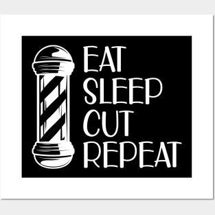 Barber - Eat Sleep Cut Repeat Posters and Art